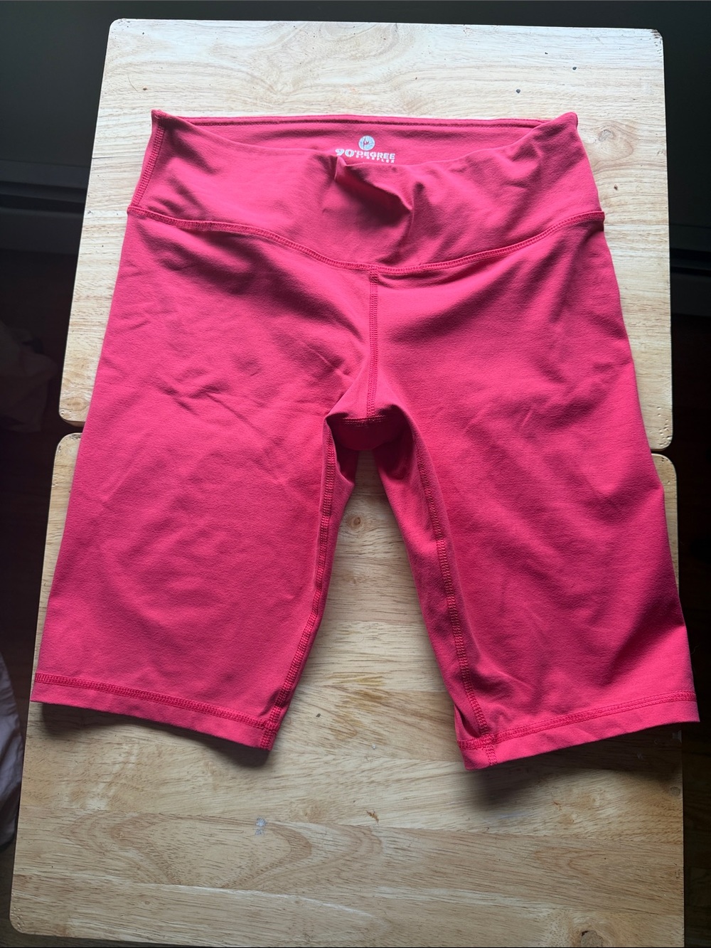 90 Degree By Reflex Coral Pink High-Rise Bike Shorts